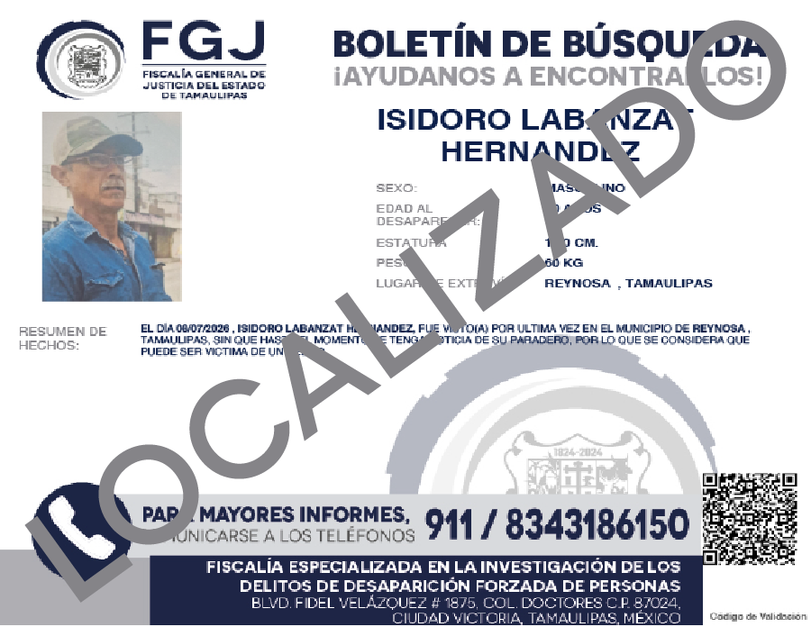 Boletín de Búsqueda Isidoro Labanzat
