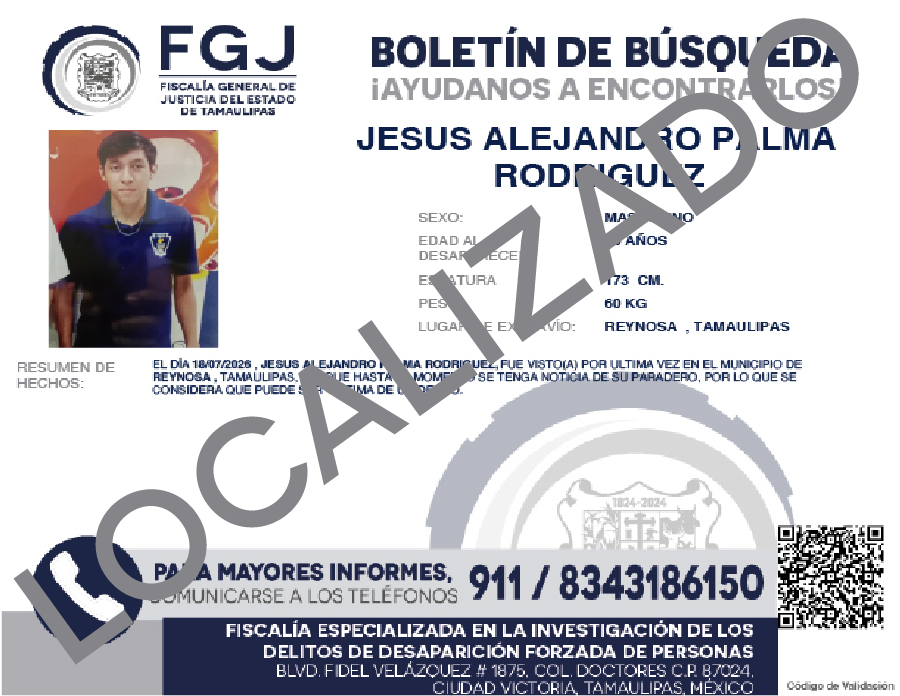 Boletín de Búsqueda Jesus