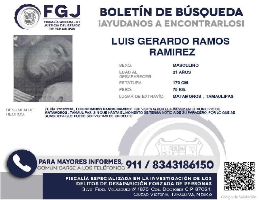 Boletín de Búsqueda Luis Gerardo