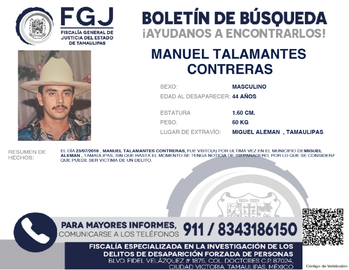 Boletín de Búsqueda Manuel