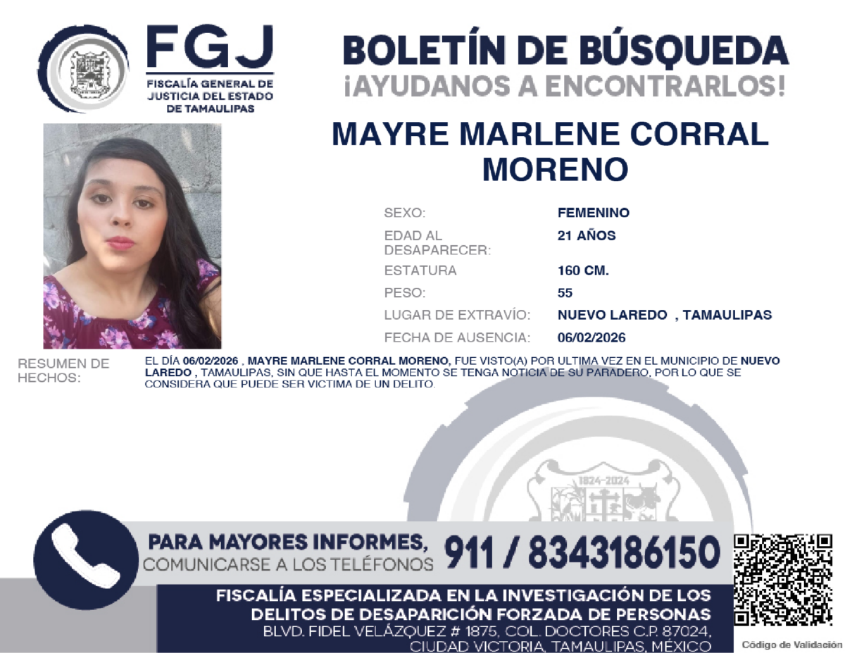 Boletín de busqueda Mayre