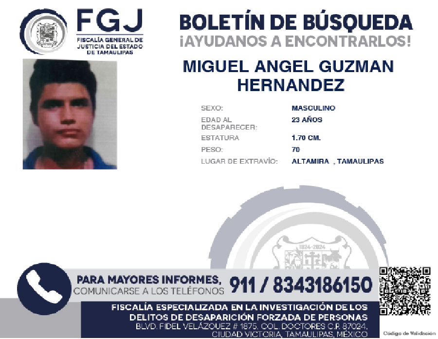 Boletín de Búsqueda Miguel Angel