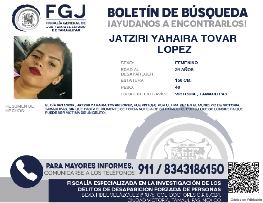 Boletín de Búsqueda Jatziri
