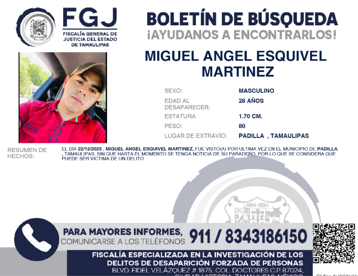 boletín de Búsqueda Miguel