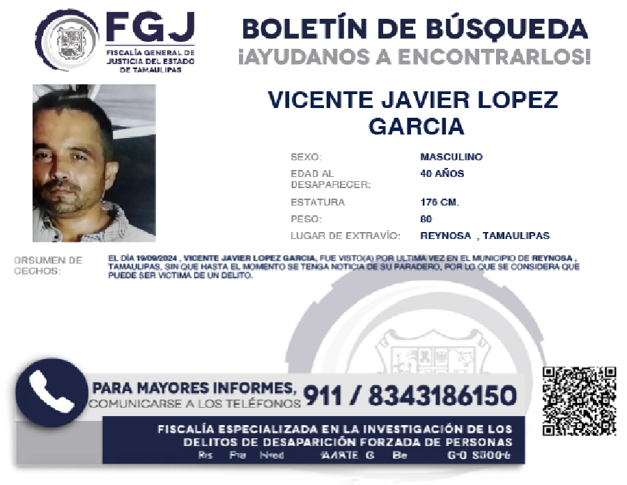Boletín de Búsqueda Vicente