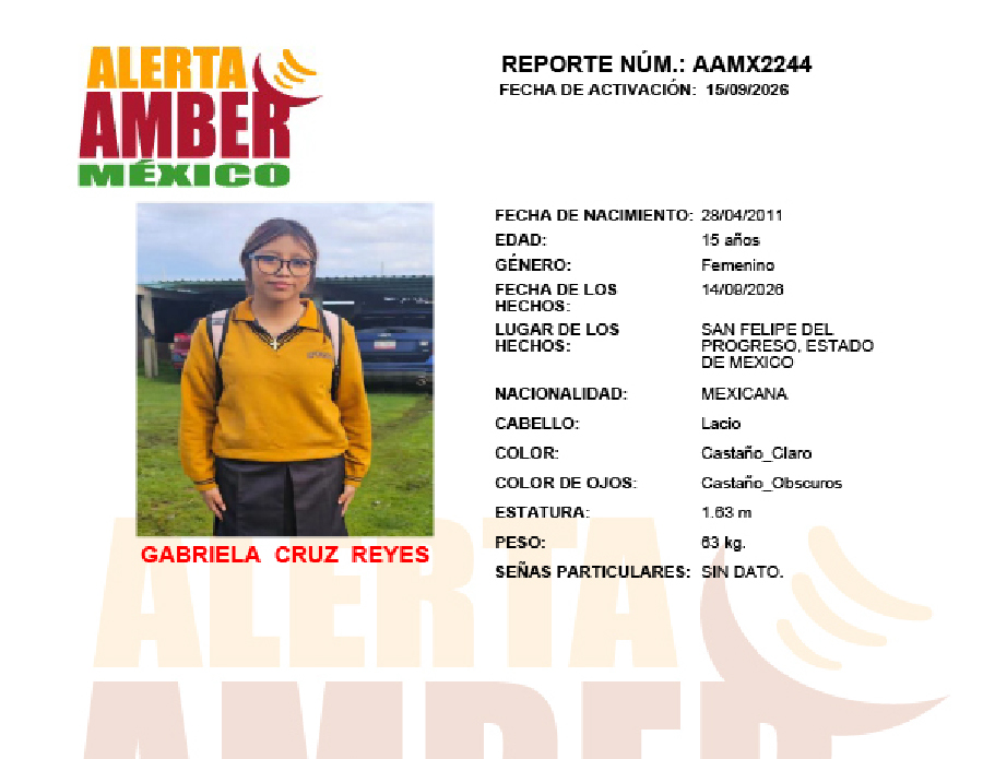 Alerta Amber Gabriela