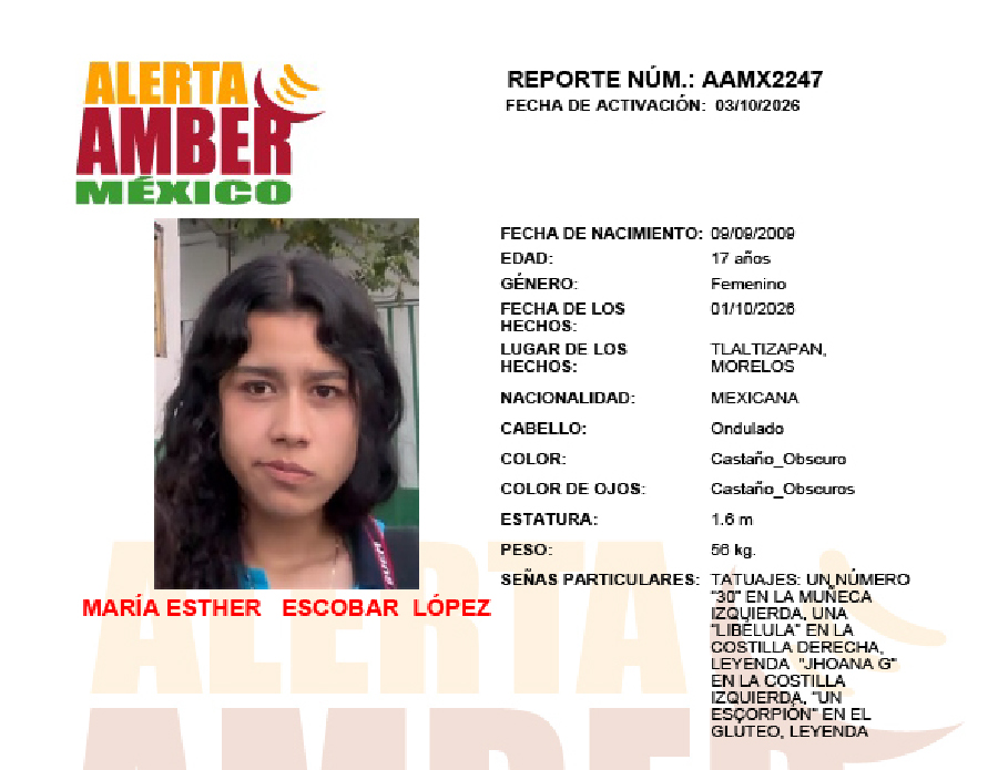 Alerta Amber Maria