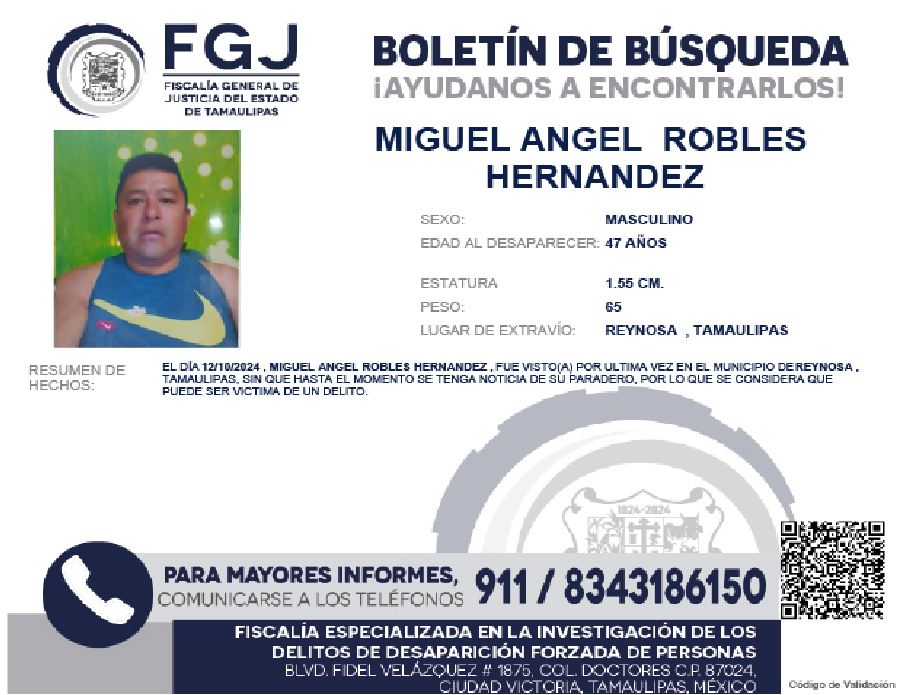 Boletín de Búsqueda Miguel Angel