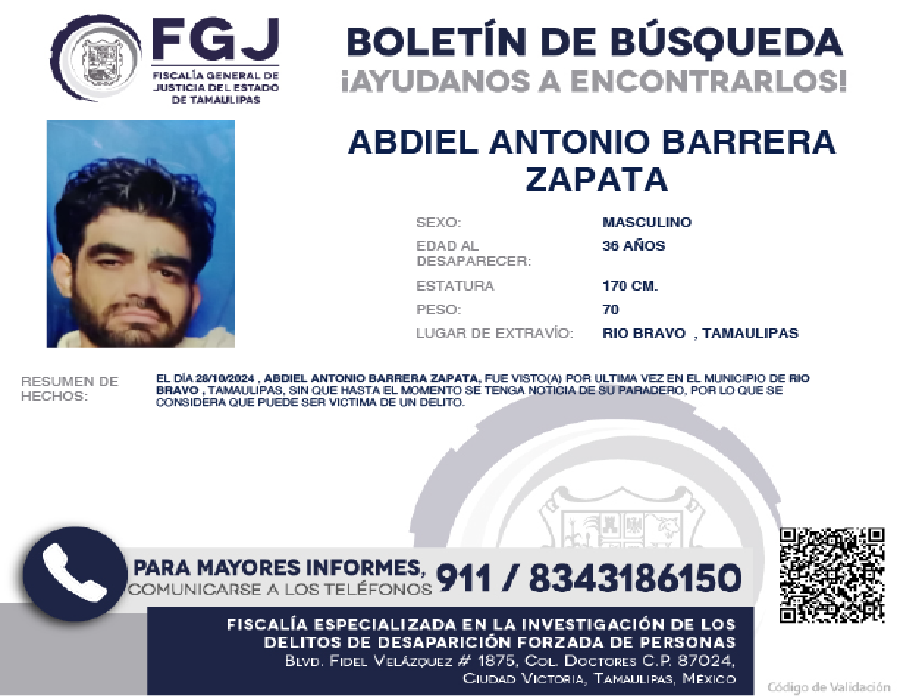 Boletín de Búsqueda Abdiel