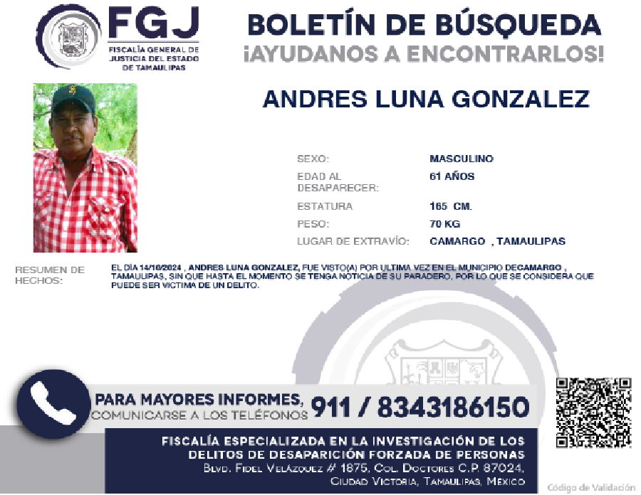 Boletín de Busqueda Andres