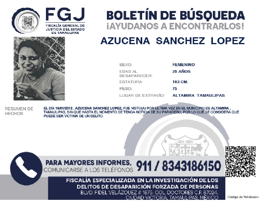 Boletín de Búsqueda Azucena
