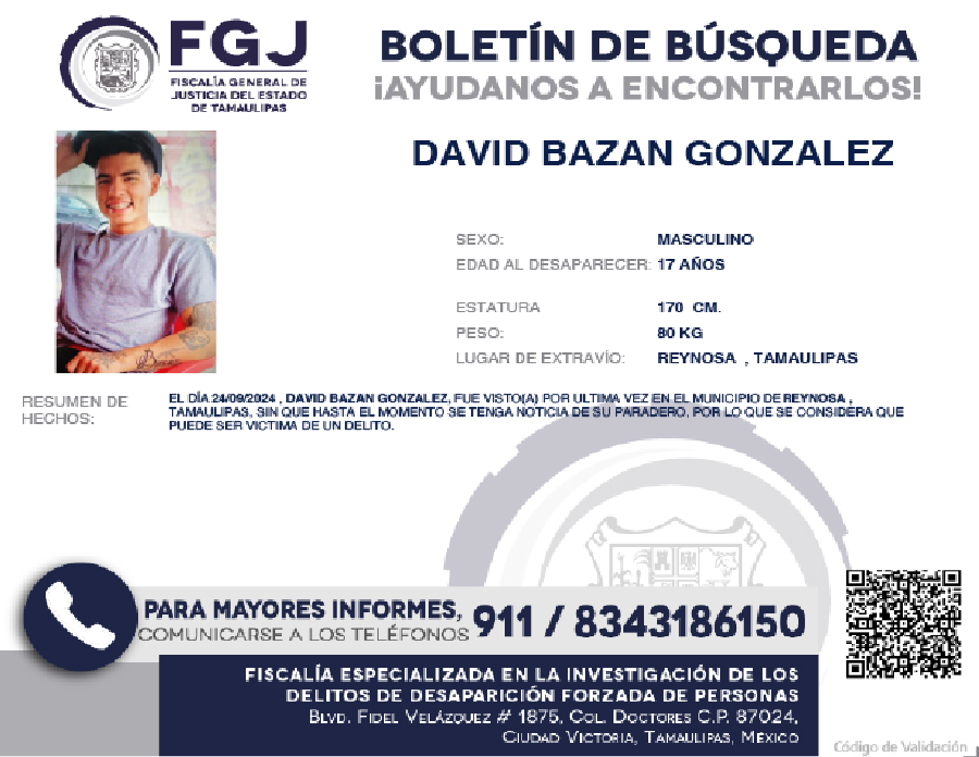 Boletin de búsqueda David