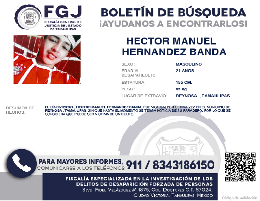 Boletín de Búsqueda Hector Manuel