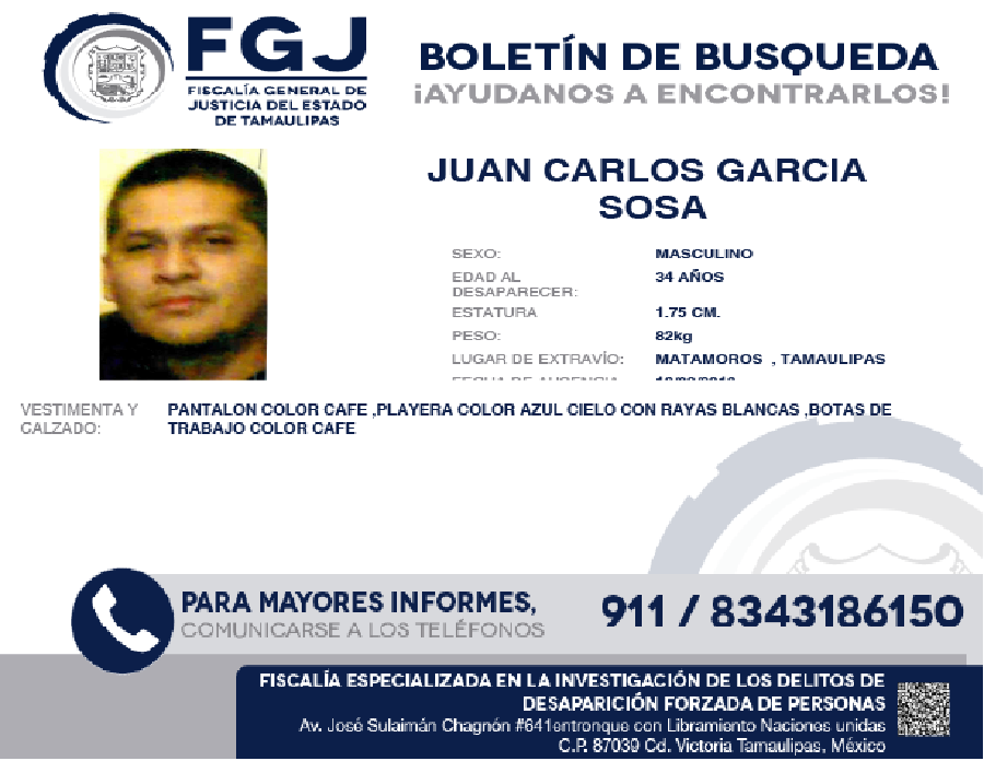 Boletpin de busqueda Juan carlos