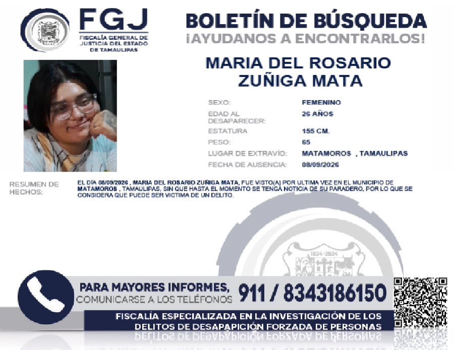 Boletin de Búsqueda Maria