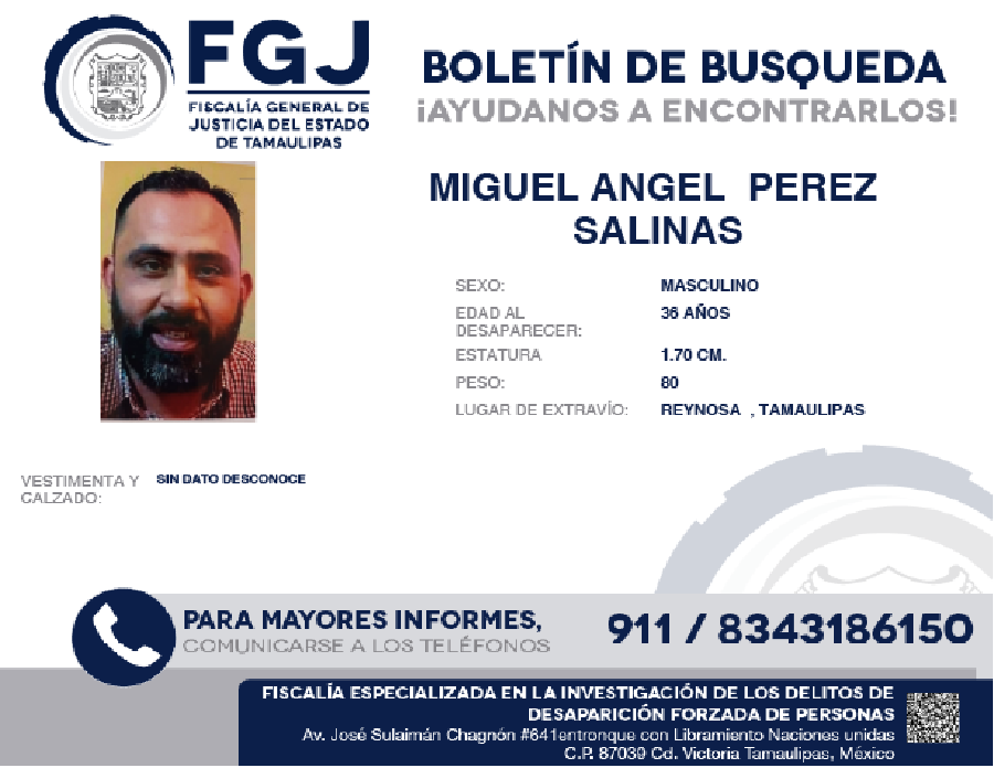 Boletín de búsqueda Miguel Angel