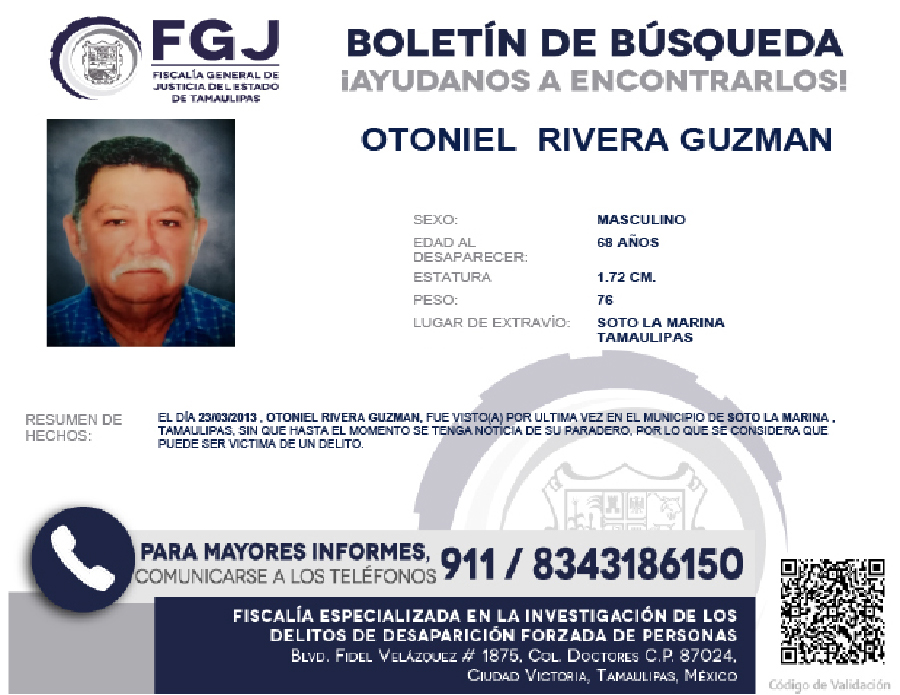 Boletín de Búsqueda Otoniel