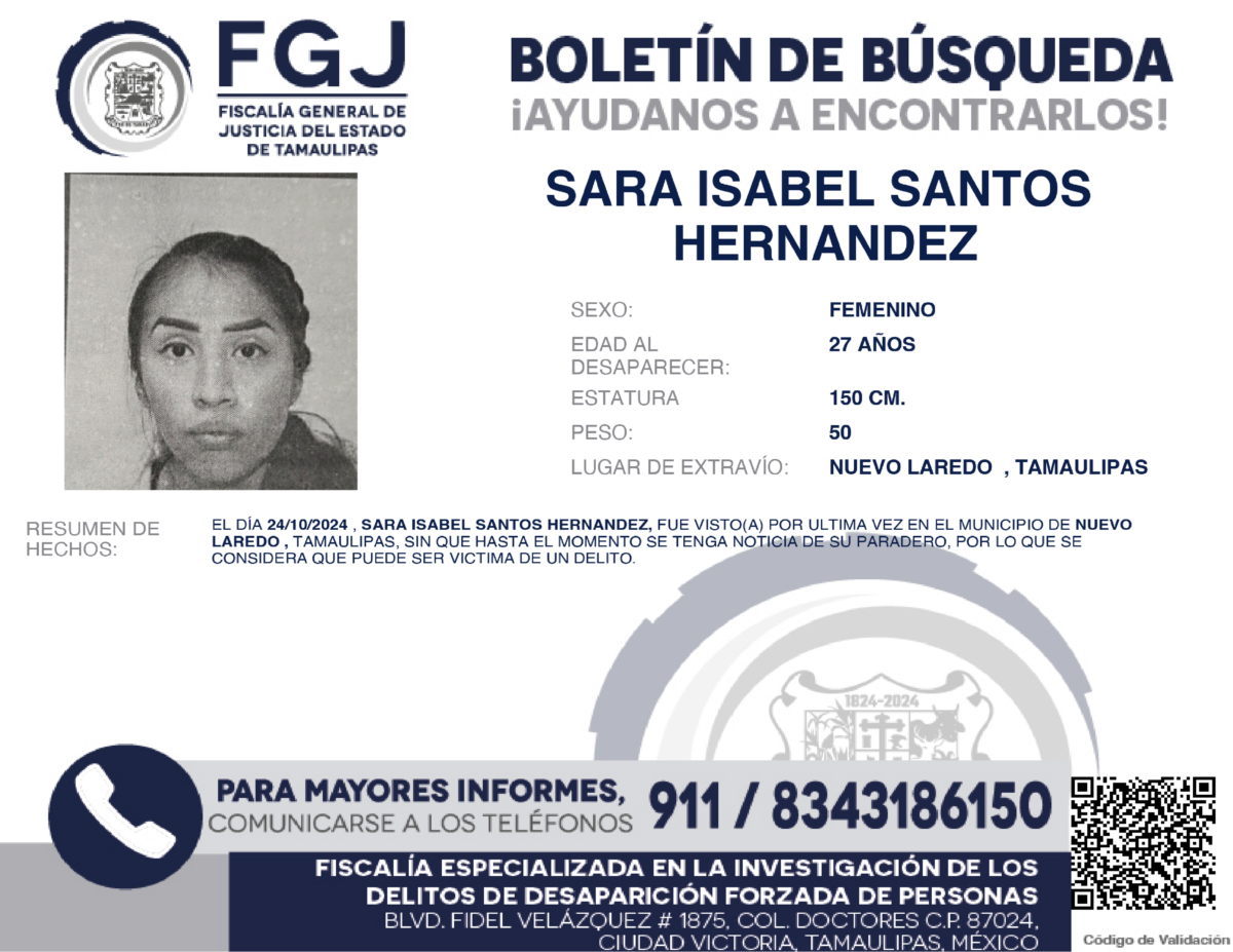 Boletín de busqueda sara