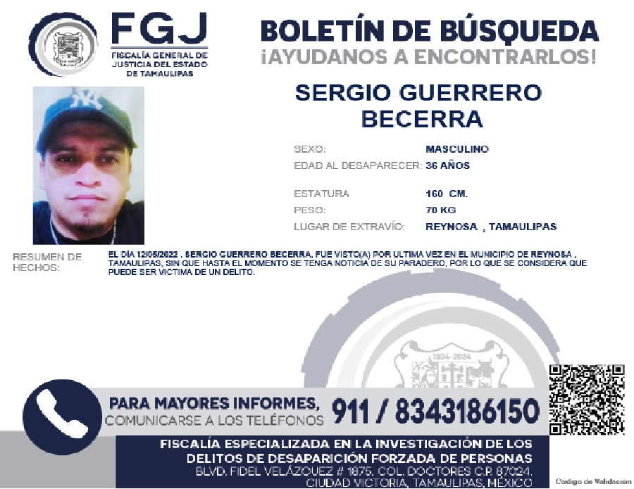 Boletín de Búsqueda Sergio